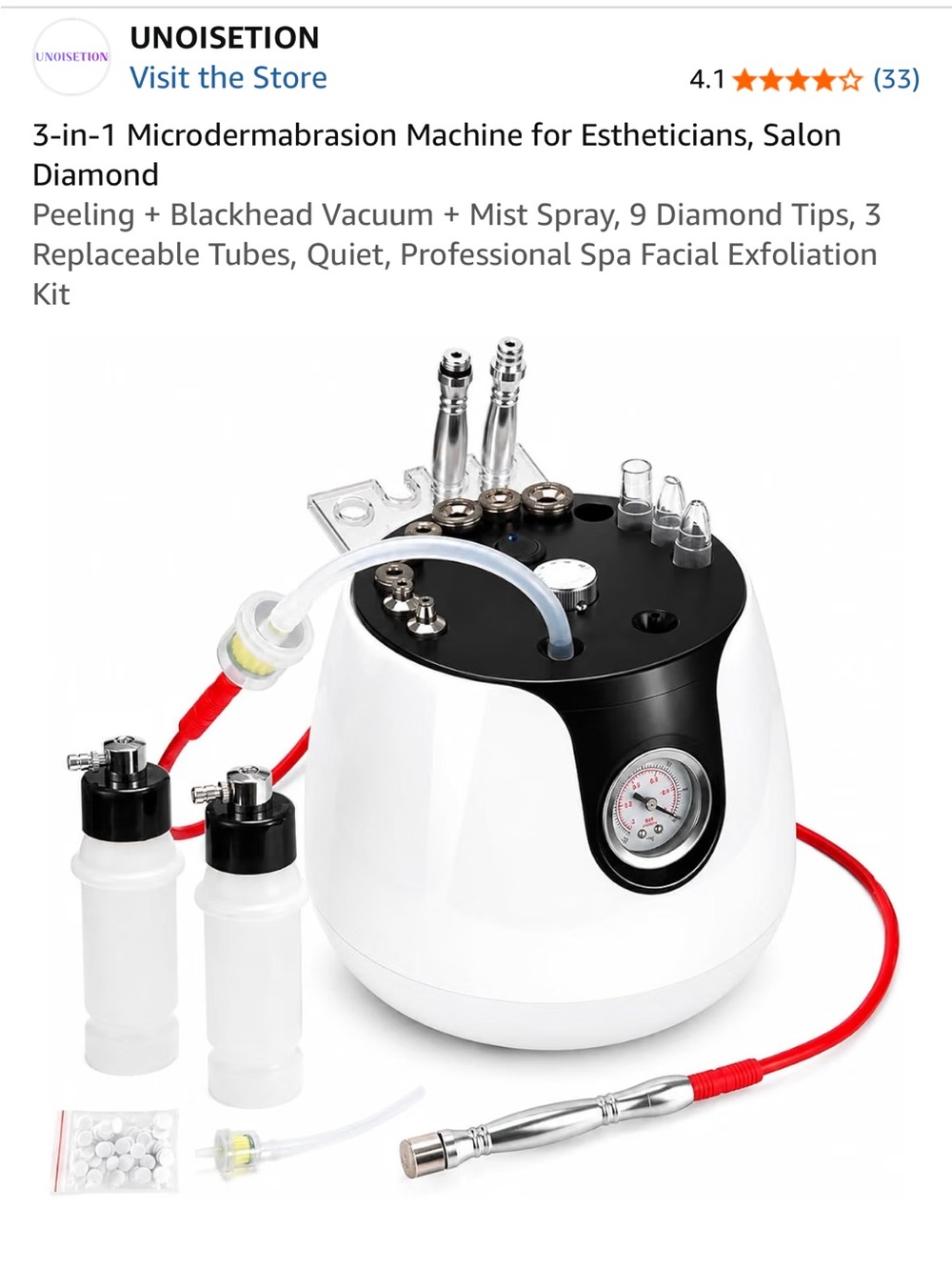 White & Black 3-in-1 Microdermabrasion Machine for Home or Salon - Brand New